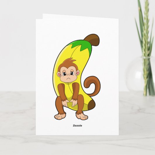 Affe mit Banane Karte (Rückseite)