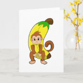 Affe mit Banane Karte (Gelbe Blume)