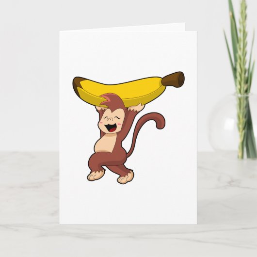 Affe mit Banane Karte (Vorderseite)