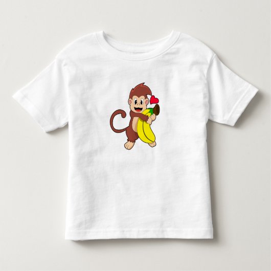 Affe mit Banane Kleinkind T-shirt (Vorderseite)