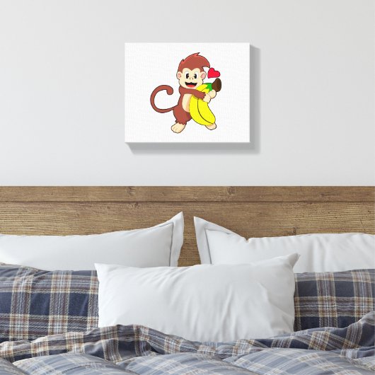 Affe mit Banane Leinwanddruck (Insitu (Schlafzimmer))