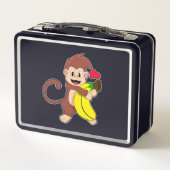 Affe mit Banane Metall Brotdose (Rückseite)