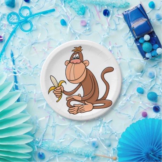 Affe mit Banane Pappteller (Party)