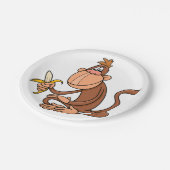 Affe mit Banane Pappteller (Schrägansicht)