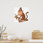 Affe mit Banane Poster (Küche)