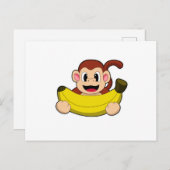 Affe mit Banane Postkarte (Vorne/Hinten)