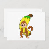 Affe mit Banane Postkarte (Vorne/Hinten)