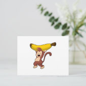 Affe mit Banane Postkarte (Stehend Vorderseite)