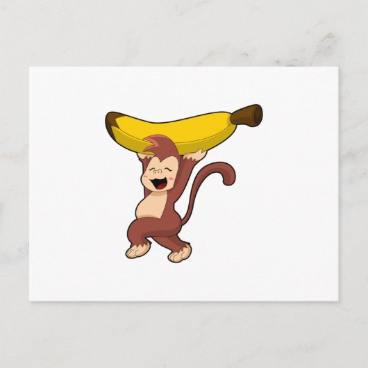 Affe mit Banane Postkarte (Vorderseite)