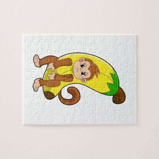 Affe mit Banane Puzzle (Horizontal)