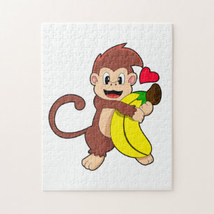 Affe mit Banane Puzzle