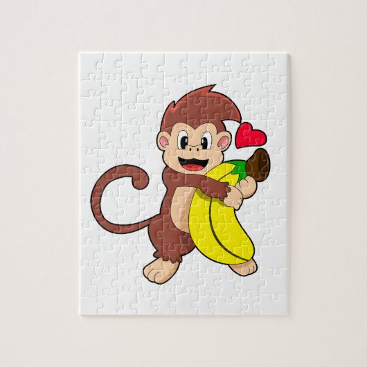 Affe mit Banane Puzzle (Vertikal)