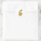 Affe mit Banane Runder Aufkleber (Tasche)