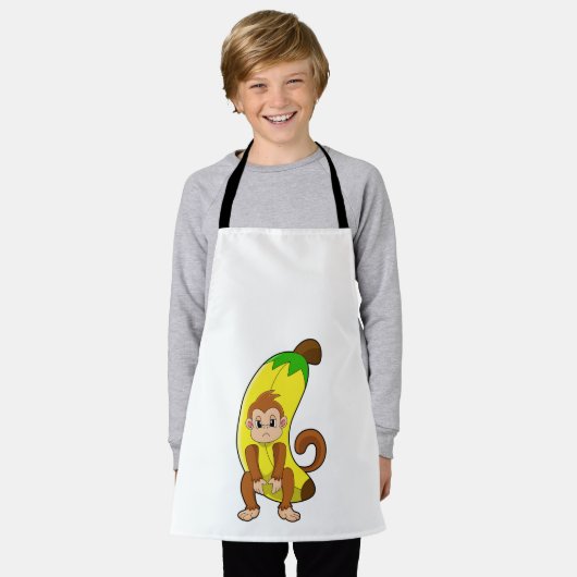 Affe mit Banane Schürze (Getragen)