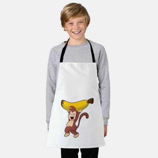 Affe mit Banane Schürze (Getragen)