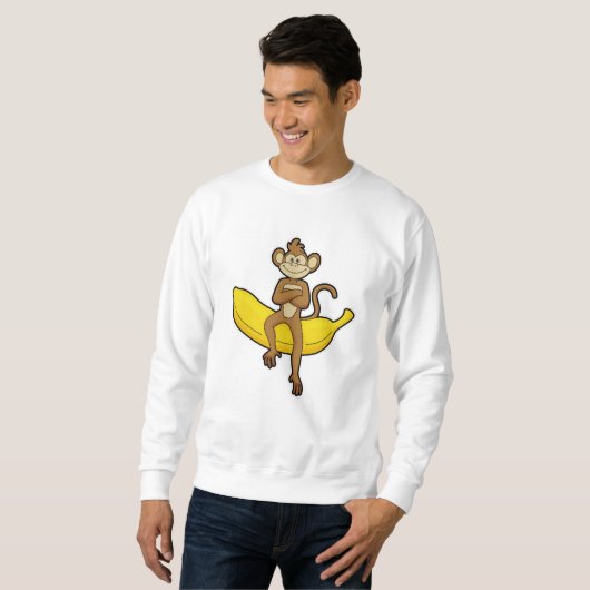 Affe mit Banane Sweatshirt (Vorne ganz)