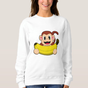 Affe mit Banane Sweatshirt