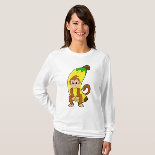 Affe mit Banane T-Shirt (Vorne ganz)