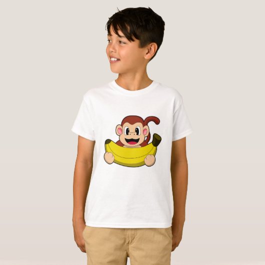 Affe mit Banane T-Shirt (Vorne ganz)