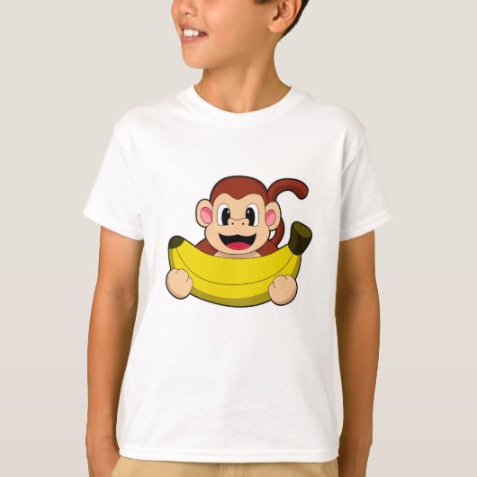 Affe mit Banane T-Shirt (Vorderseite)