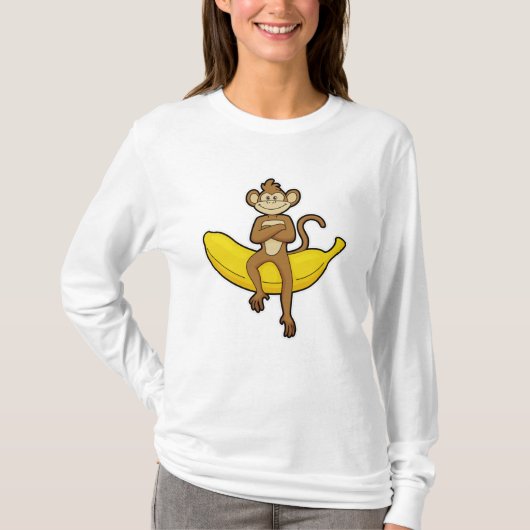 Affe mit Banane T-Shirt (Vorderseite)