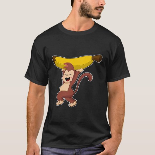 Affe mit Banane T-Shirt (Vorderseite)