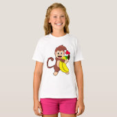 Affe mit Banane T-Shirt (Vorne ganz)