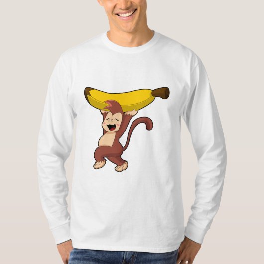 Affe mit Banane T-Shirt (Vorderseite)