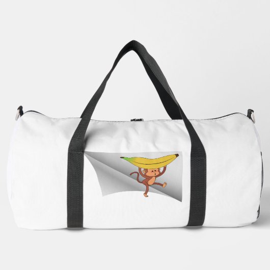 Affe mit Banane unter dem Pflaster Duffle Bag (Vorderseite)