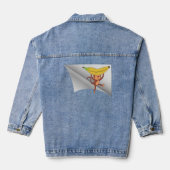 Affe mit Banane unter dem Pflaster Jeansjacke (Rückseite)