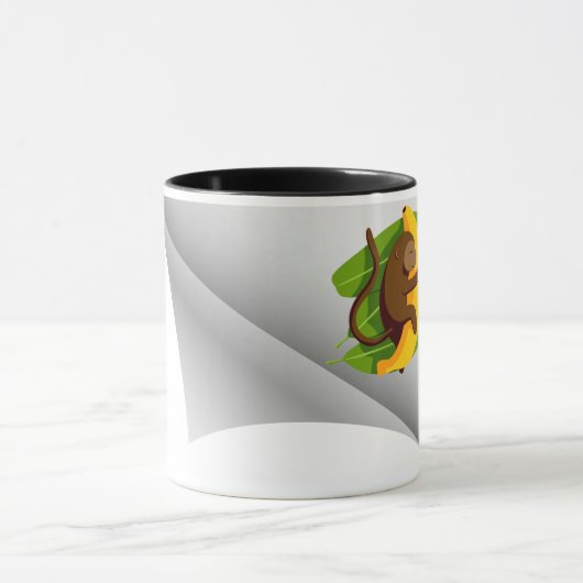 Affe mit Banane unter dem Pflaster Tasse (Zentrum)