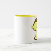Affe mit Banane Zweifarbige Tasse (Mittel)