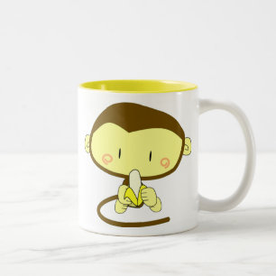 Affe mit Banane Zweifarbige Tasse
