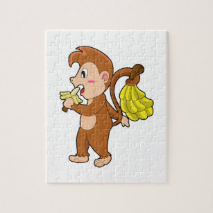 Affe mit Bananen Puzzle