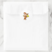 Affe mit Bananen Runder Aufkleber (Tasche)