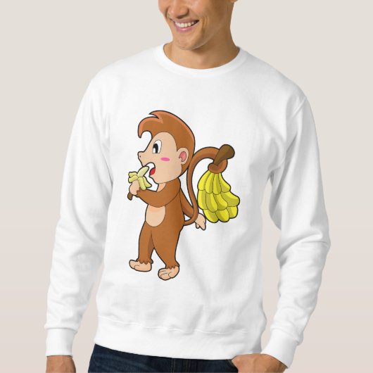 Affe mit Bananen Sweatshirt (Vorderseite)
