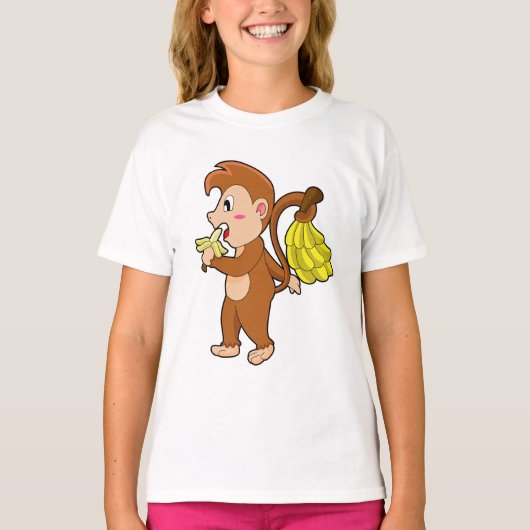 Affe mit Bananen T-Shirt (Vorderseite)