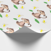 Affe mit Bananengeschältem Muster, gelb Geschenkpapier (Ecke)