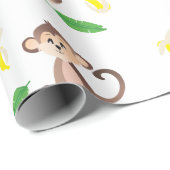 Affe mit Bananengeschältem Muster, gelb Geschenkpapier (Rolleneckpunkt)