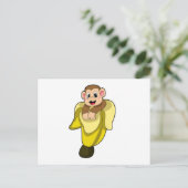 Affe mit Bananenschale Postkarte (Stehend Vorderseite)