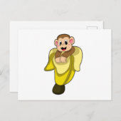 Affe mit Bananenschale Postkarte (Vorne/Hinten)
