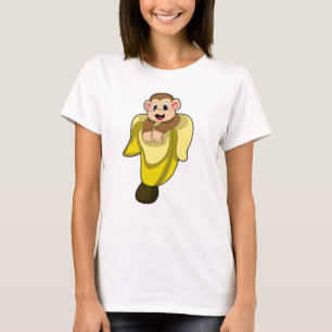 Affe mit Bananenschale T-Shirt
