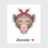 Affe mit Bandana Aufkleber (Blatt)