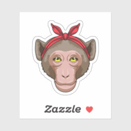 Affe mit Bandana Aufkleber