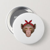 Affe mit Bandana Button (Vorne & Hinten)