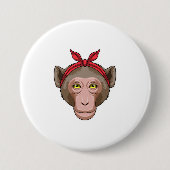 Affe mit Bandana Button (Vorderseite)