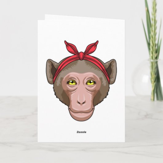 Affe mit Bandana Karte (Rückseite)