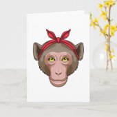 Affe mit Bandana Karte (Gelbe Blume)