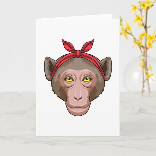 Affe mit Bandana Karte (Gelbe Blume)