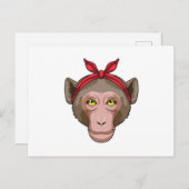 Affe mit Bandana Postkarte (Vorne/Hinten)